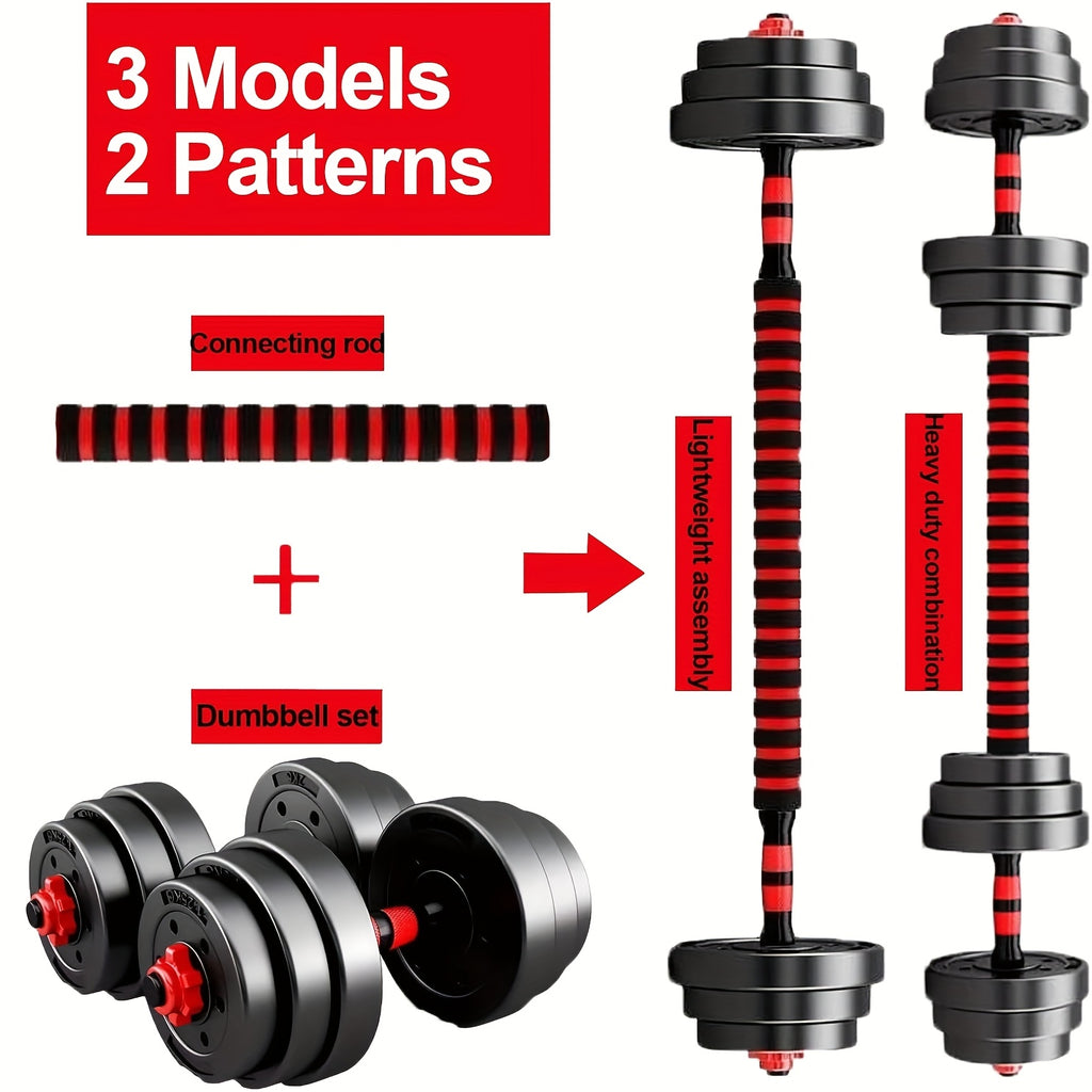 Adjustable Dumbbells, 44Lbs Free Weight Set with Connectors, 3-In-1 Dumbbell Set Can Be Used As Barbells, Kettlebells, Push-Up Racks for Home Gym Fitness Workouts, for Men/Women