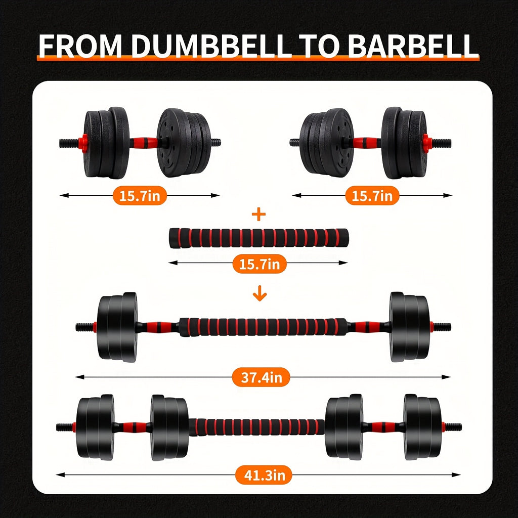 Adjustable Dumbbells, 44Lbs Free Weight Set with Connectors, 3-In-1 Dumbbell Set Can Be Used As Barbells, Kettlebells, Push-Up Racks for Home Gym Fitness Workouts, for Men/Women